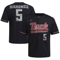 Patrick Mahomes Texas Tech Red Raiders Replica Baseball Jersey - Black