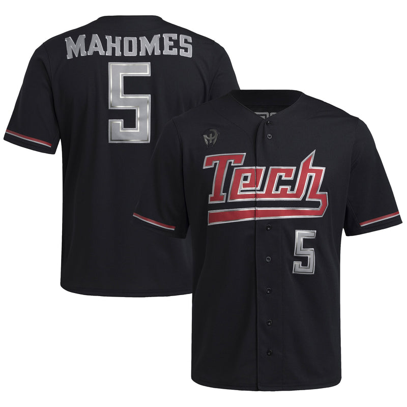 Patrick Mahomes Texas Tech Red Raiders Replica Baseball Jersey - Black