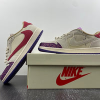 Low Top Sneakers, White Red Colorway, Reverse Hook Design, Snake Pattern, Lace Up Design, Casual Gift for Sneaker Fans