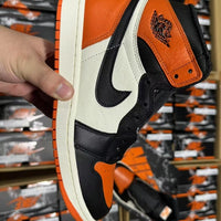 High Top Sneakers, Orange Black White Colorway, Lace Up Design, Casual Gift for Sneaker Fans
