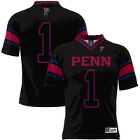 #1 Pennsylvania Quakers Endzone Football Jersey - Black