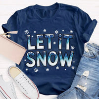 Snowflake Winter T-Shirt, Let It Snow Christmas Shirt, Retro Holiday Graphic Tee, Comfy Xmas Shirt, Christmas Present for Women and Men