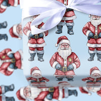 Adorable Police Officer Gift Wrap, Sheriff Santa Christmas Wrapping Paper, Law Enforcement Holiday Wrapping Paper, Deputy Santa Gift Wrap