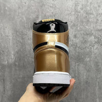 High Top Sneakers, Black Gold Colorway, Mismatched Colorway, Lace Up Design, Casual Gift for Sneaker Fans