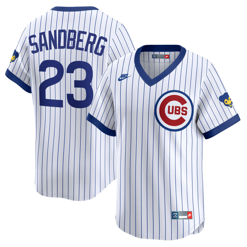 Chicago Cubs Ryne Sandberg White Throwback Cooperstown Collection Limited Jersey