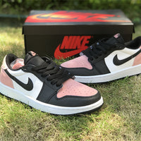 Low Top Sneakers, Black Pink Colorway, Lace Up Design, Casual Gift for Sneaker Fans