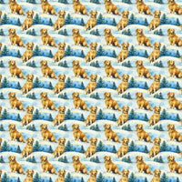 Snowy Forest Dog Wrapping Paper, Golden Retriever Christmas Wrapping Paper, Winter Puppy Gift Wrap, Holiday Present Paper for Dog Lovers