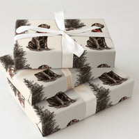 Vintage Dog Christmas Gift Wrap, Chocolate Labrador Wrapping Paper, Chocolate Lab Holiday Wrapping Paper, Dog Lover Present Wrap Roll