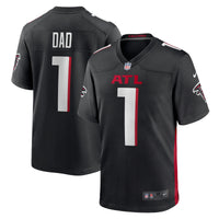 Atlanta Falcons Number 1 Dad Black Game Jersey