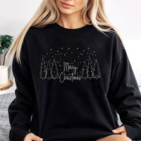 Minimalist Winter Sweatshirt, Merry Christmas Pine Tree Sweatshirt, Vintage Pine Tree Holiday Sweatshirt, Festive Christmas Crewneck