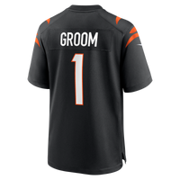 Cincinnati Bengals Number 1 Groom Black Game Jersey