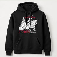 Western Christmas Hoodie, Cowboy Santa Hoodie, Rodeo Holiday Hooded Sweatshirt, Retro Country Xmas Pullover Hoodie, Humorous Holiday Present