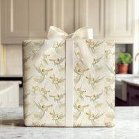 Golden Trumpet Angels Gift Wrap, Watercolor Angel Wrapping Paper, Religious Spiritual Wrapping Paper, Christmas Baptism Present Gift Wrap