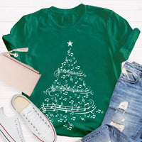 Holiday Musician Graphic Tee, Musical Notes Christmas Tree Shirt, Merry Christmas Music Lover Shirt, Music Teacher Holiday Present