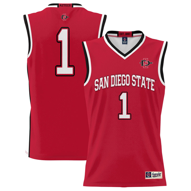#1 San Diego State Aztecs Lightweight Basketball Jersey - Scarlet