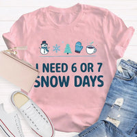 Humorous Winter Holiday Graphic Tee, Snow Days Snowflake Christmas Tree Shirt, Comfy Snow Lover T-Shirt, Winter Break Teacher Present