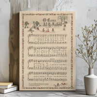 Christmas Hymn Canvas Art, O Come All Ye Faithful Canvas, Vintage Sheet Music Wall Art, Religious Holiday Canvas Print, Christmas Decor