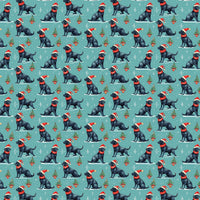 Festive Santa Dog Gift Wrap Roll, Black Labrador Christmas Wrapping Paper, Holiday Dog Lover Wrapping Paper, Puppy Christmas Present Wrap