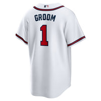 Atlanta Braves White #1 Groom Home Replica Jersey