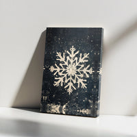 Farmhouse Distressed Winter Wonderland Print, Rustic Snowflake Canvas Wall Art, Holiday Christmas Poster, Printable Digital Download