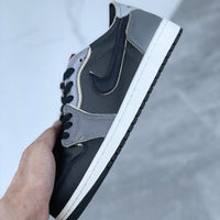Retro Low Top Sneakers, Black Gray Colorway, Lace Up Design, Casual Gift for Sneaker Fans