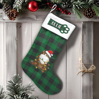 Green Buffalo Plaid Kitten Stocking, Personalized Cat Christmas Stocking, Festive Pet Christmas Stocking, Cat Lover Holiday Mantle Present