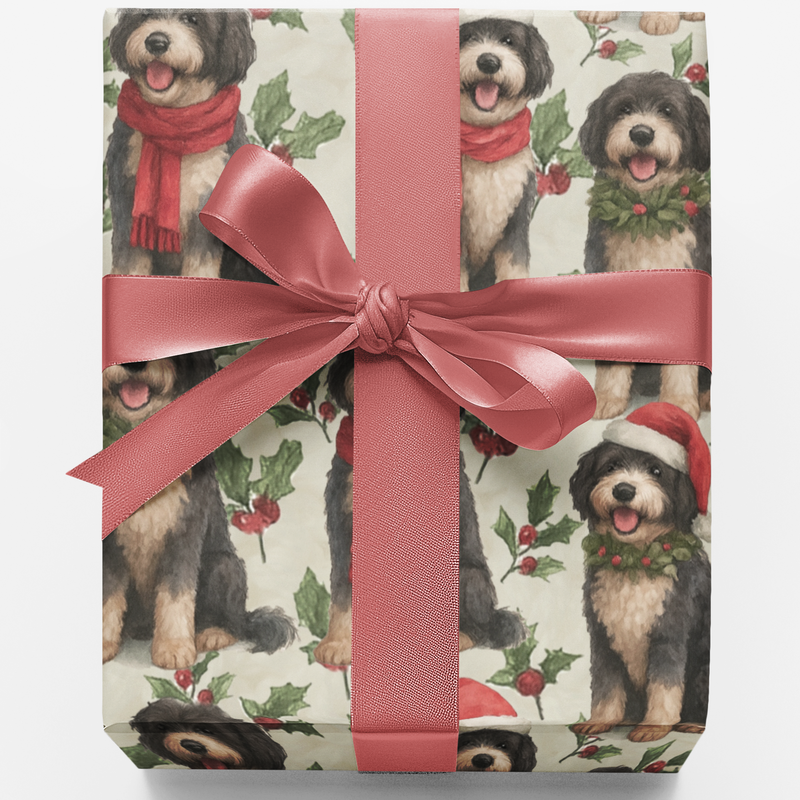 PWD Christmas Gift Wrap, Portuguese Water Dog Wrapping Paper, Portuguese Water Dog Holiday Paper, Dog Lover Gift Wrapping Paper Roll