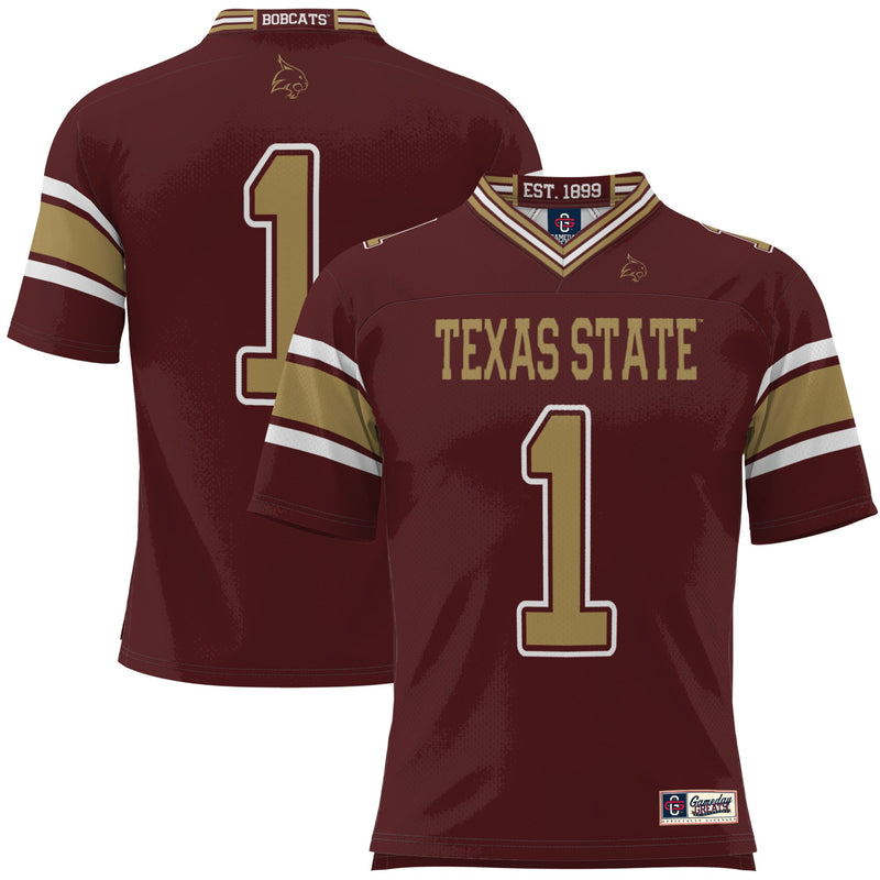 #1 Texas State Bobcats Football Jersey - Maroon