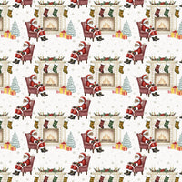Fireside Santa Gift Wrap, Black Santa Wrapping Paper, African American Santa Wrapping Paper, Holiday Christmas Gift Wrap, Xmas Wrap Roll
