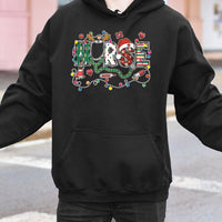 Festive Stethoscope Hooded Sweatshirt, Christmas Nurse Hoodie, RN Nursing Holiday Pullover, Medical Staff Xmas Sweater, Nursing Student Present