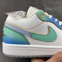 Low Top Sneakers, Blue White Colorway, Gradient Colorway, Lace Up Design, Casual Gift for Sneaker Fans