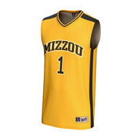 #1 Missouri Tigers Lightweight Collegiate Basketball Fashion Jersey - Gold