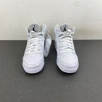 Retro Low Top Sneakers, White Colorway, Metallic Finish, Lace Up Design, Casual Gift for Sneaker Fans