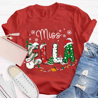 Custom Holiday Educator Tee, Personalized Christmas Teacher Shirt, Festive Winter Teacher T-Shirt, Merry Christmas Teacher Present