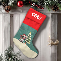 Adorable Cow Holiday Stocking, Personalized Highland Cow Christmas Stocking, Farmhouse Xmas Stocking, Custom Fireplace Decor, Present for Family