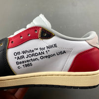 Low Top Sneakers, White Black Red Colorway, Leather Footwear, Reverse Hook Design, Lace Up Design, Casual Gift for Sneaker Fans