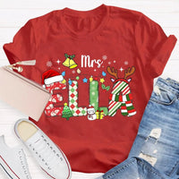 Custom Name Holiday Shirt, Personalized Christmas Snowflake T-Shirt, Festive Winter Family Graphic Tee, Matching Xmas Present Top