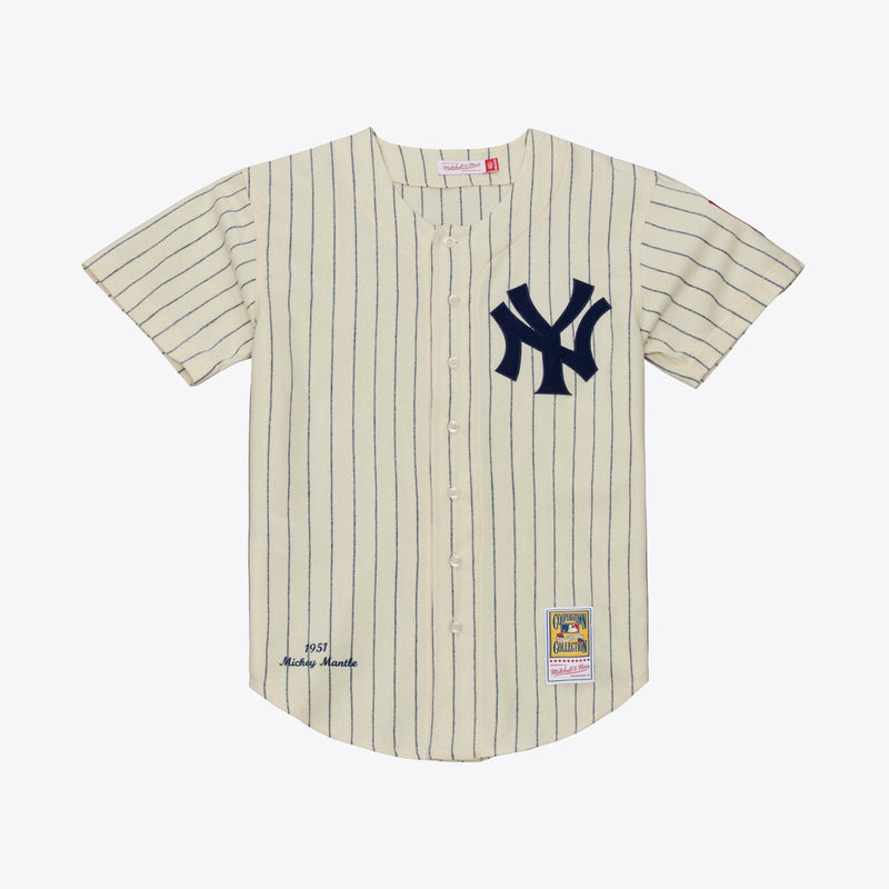 New York Yankees Mickey Mantle Cream 1951 Cooperstown Collection Authentic Jersey