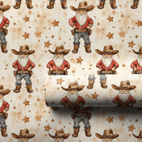 Western Holiday Gift Wrap, Cowboy Santa Christmas Wrapping Paper, Watercolor Rodeo Santa Gift Wrapping Paper, Rustic Country Present Wrap