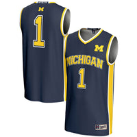 #1 Michigan Wolverines Lightweight Basketball Jersey - Navy