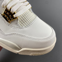 Low Top Sneakers, White Gold Colorway, Metallic Finish, Lace Up Design, Casual Gift for Sneaker Fans