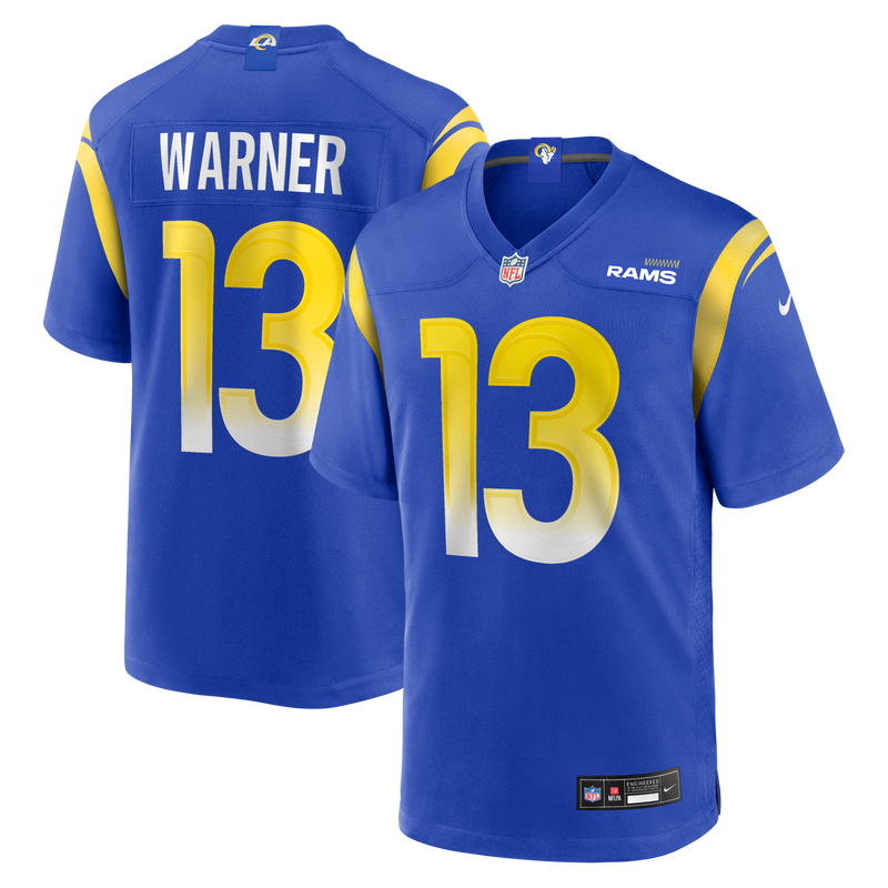 Los Angeles Rams Kurt Warner Royal Game Retired Player Jersey