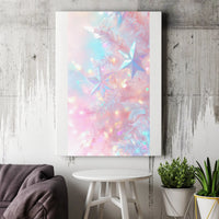 Iridescent Star Print, Pastel Christmas Star Canvas Art, Pastel Holiday Wall Art, Printable Christmas Decor, Star Canvas Digital Download
