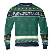 Bond That Cant Be Broken Holiday Sweater, A Girl and Her Dogs Ugly Christmas Sweater, Pet Lover Winter Crewneck, Dog Mom Sweatshirt Present