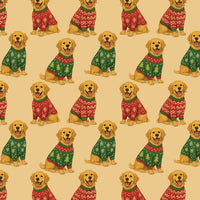 Adorable Dog Christmas Gift Wrap, Golden Retriever Wrapping Paper, Holiday Golden Retriever Wrapping Paper, Festive Puppy Dog Gift Wrap Roll