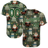 Custom Holiday Jersey Shirt, Santa Bear Christmas Baseball Jersey, Personalized Xmas Baseball Jersey, Festive Winter Button Up Jersey