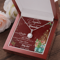 Christmas Daughter Necklace, Daughter Eternal Hope Necklace, Message Card Pendant Necklace, Keepsake Necklace from Mom, Holiday Present for Her