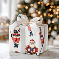 Law Enforcement Santa Claus Gift Wrap, Police Santa Wrapping Paper, Humorous Cop Santa Holiday Paper, Adorable Christmas Gift Wrapping Paper Roll