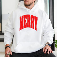 Varsity Font Christmas Hoodie, Merry Christmas Hoodie, Vintage Holiday Graphic Sweatshirt, Retro Xmas Hoodie, Unisex Christmas Season Present