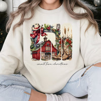 Western Barn Cowgirl Sweatshirt, Small Town Christmas Sweatshirt, Country Music Christmas Crewneck, Rustic Winter Graphic Sweatshirt